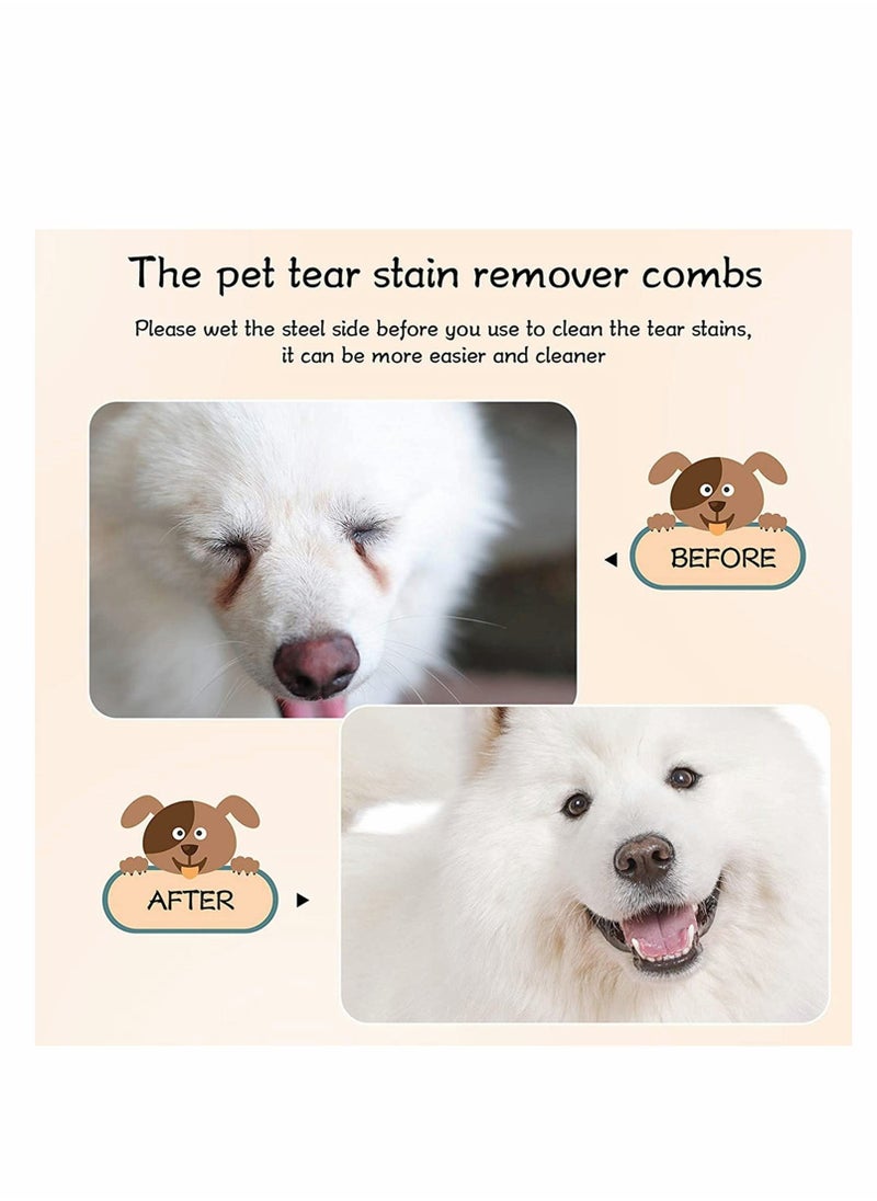 Excefore - Tear Stain Remover Comb, Double-Sided Dog Eye Comb Brush, Dog Flea Combs Double Head Grooming Comb Multipurpose Tool, for Pet Cat Dogs Removing Eye Crust and Mucus (7 Pieces) - Image 1