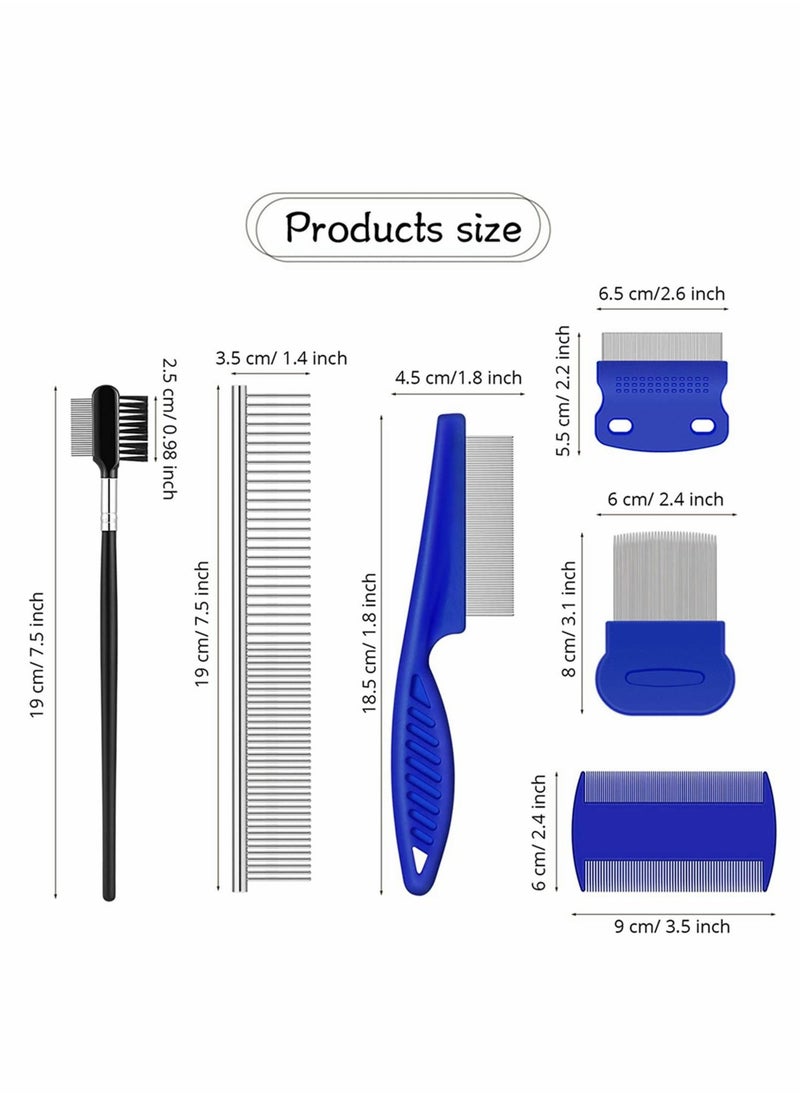 Excefore - Tear Stain Remover Comb, Double-Sided Dog Eye Comb Brush, Dog Flea Combs Double Head Grooming Comb Multipurpose Tool, for Pet Cat Dogs Removing Eye Crust and Mucus (7 Pieces) - Image 1