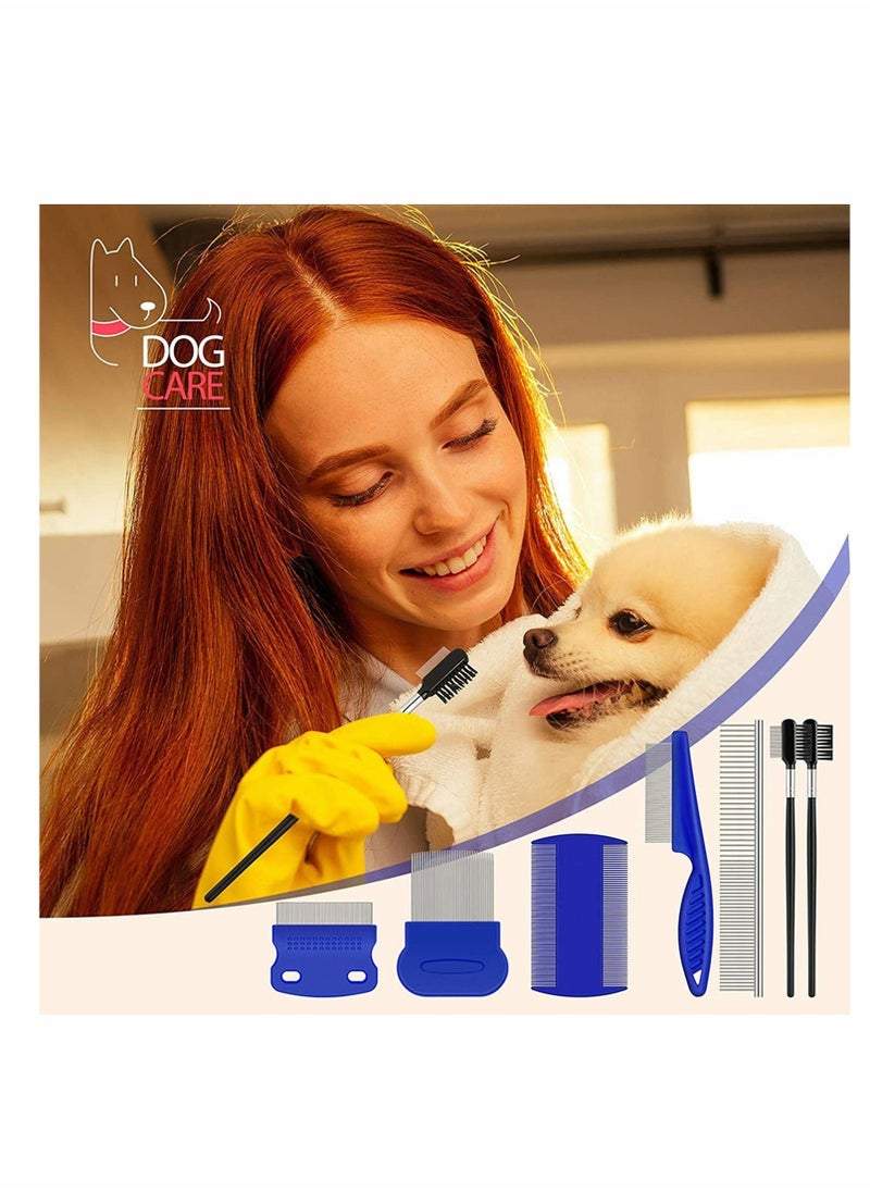 Excefore - Tear Stain Remover Comb, Double-Sided Dog Eye Comb Brush, Dog Flea Combs Double Head Grooming Comb Multipurpose Tool, for Pet Cat Dogs Removing Eye Crust and Mucus (7 Pieces) - Image 1