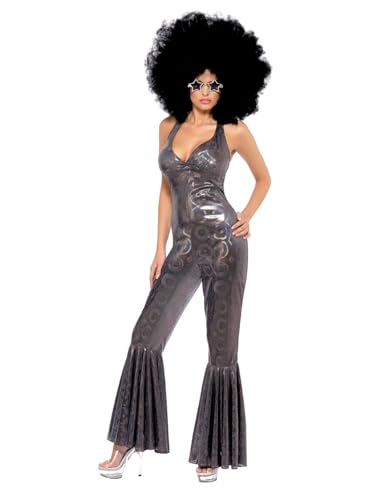 Smiffys Disco Diva Costume, Silver, S - US Size 6-8 - Image 1