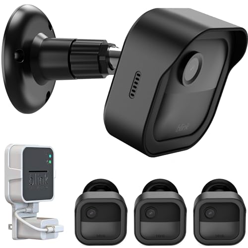 PEF Wall Mount for Blink Outdoor 4 (4th Gen) and Blink Outdoor (3rd Gen), 3 Pack Weatherproof Protective Housing and 360 Degree Adjustable Mounting Bracket with Sync Module 2 Mount (Black) - Image 1