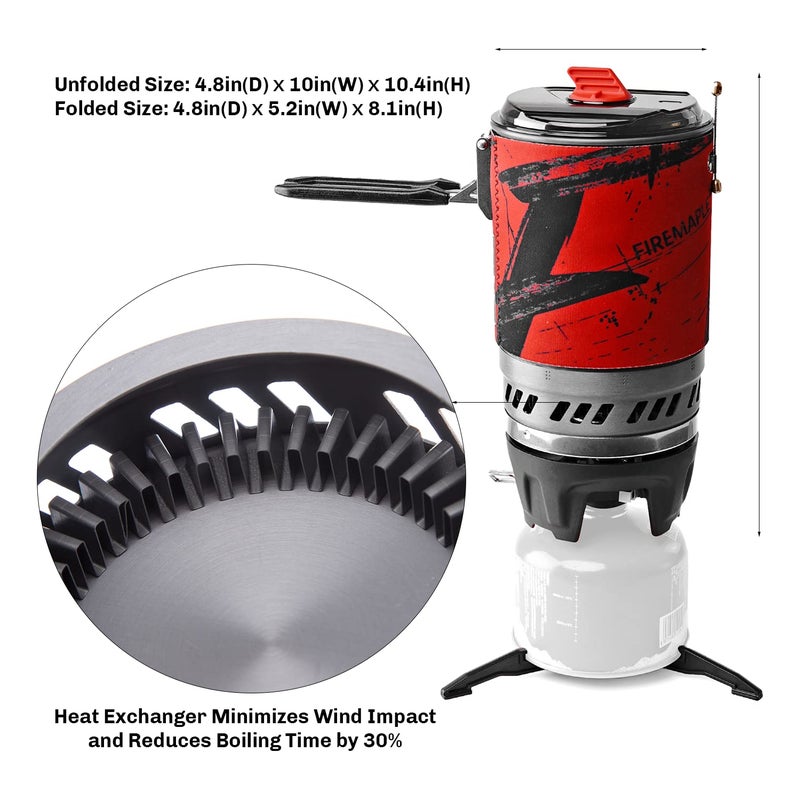 Fire-Maple Fire Maple Polaris Cooking System | Portable Camping Backpacking Stove with Micro Regulated Valve | Electric Jet Burner Pot Set | Ideal Camp Water Boiler for Hiking Fishing Trekking Hunting (Black) - Image 4