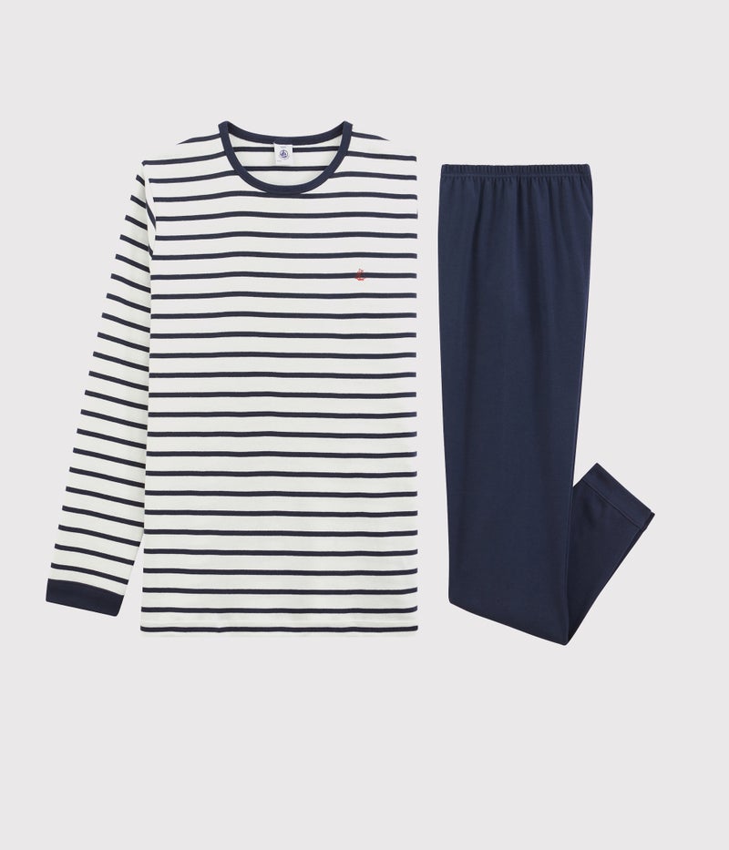 Petit Bateau Boys' Cotton Pyjamas with Sailor Stripes - Image 2