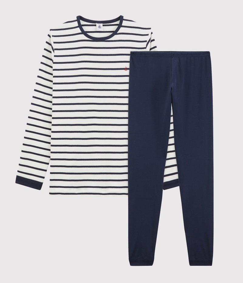 Petit Bateau Boys' Cotton Pyjamas with Sailor Stripes - Image 1
