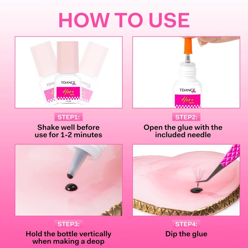TDANCE Eyelash Extension Glue /0.5-1 Sec Dry/Retention â€“ 7 Weeks/Lash Extension Glue for Professional Use Only (0.17 fl. oz / 5ml) - Image 5