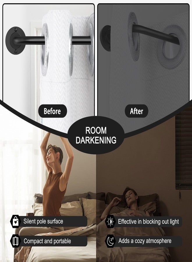 Hei! Dear 2 Pack Black Curtain Rods for Windows 28 to 48 Inch,Blackout Curtain Rod,Wrap Around Curtain Rod,5/8 Inch Adjustable Bedroom Curtain Rods,Curved Small - Image 2