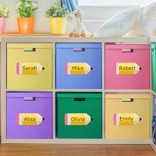 Maniaacer 60 Pcs Pencil Cutouts Pencil Name Tags Classroom Pencils Bulletin Board Cutouts Back to School Decorations Pencils Themed Tags with Glue Points for School Classroom Bulletin Board Locker Decor - Image 5