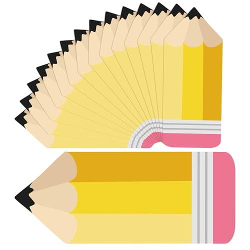 Maniaacer 60 Pcs Pencil Cutouts Pencil Name Tags Classroom Pencils Bulletin Board Cutouts Back to School Decorations Pencils Themed Tags with Glue Points for School Classroom Bulletin Board Locker Decor - Image 1