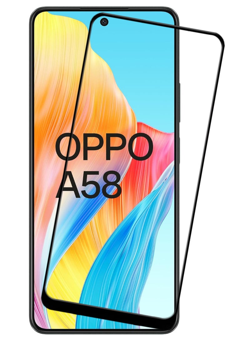 ACLIX Antistatic ESD Dustproof Premium Quality High Definition Tempered Glass Screen Protector Designed For Oppo A58 4G - Image 1