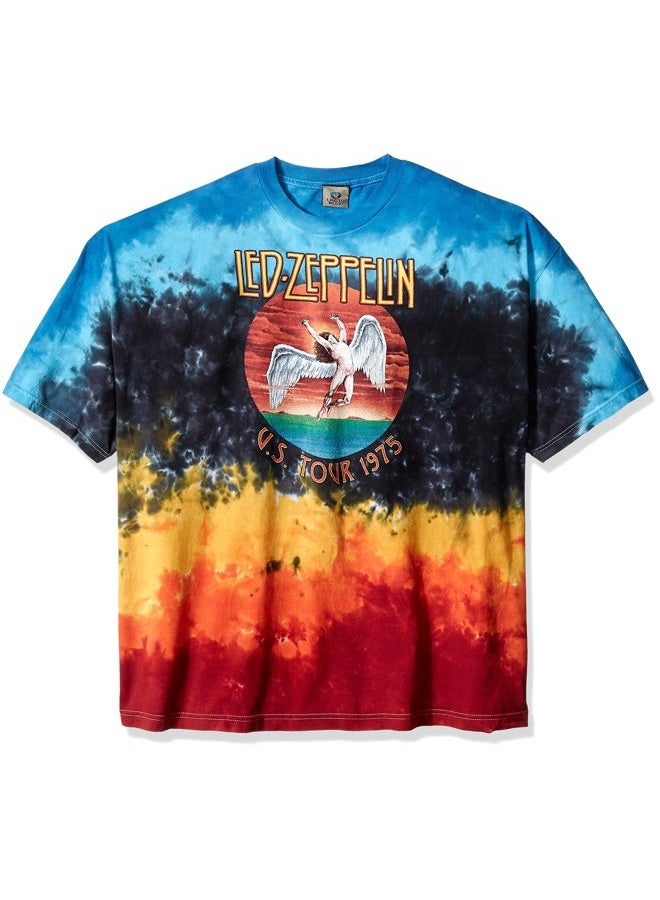 mens Led Zeppelin Icarus 1975 Tie Dye Short Sleeve T-shirt T Shirt, Tie Dye/Multi, 4X-Large US