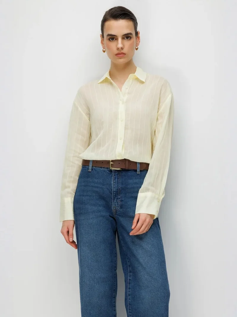 MixRay Mixray Striped Textured Woven Button Shirt