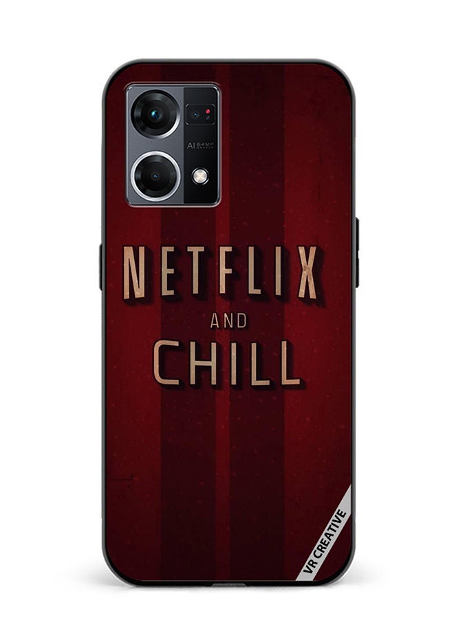 VR CREATIVE Protective Case Cover For Oppo Reno8 4G Netflix And Chill Design Multicolour - Image 1