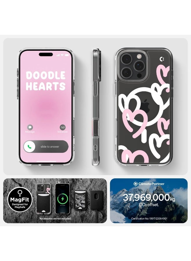 Spigen غطاء حماية Ultra Hybrid MagFit لهاتف iPhone 16 Pro Max مزود بـ MagSafe (2024) - قلوب بيضاء وردية - Image 4