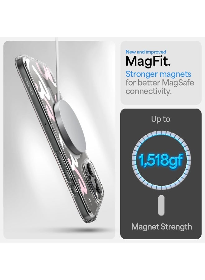 Spigen غطاء حماية Ultra Hybrid MagFit لهاتف iPhone 16 Pro Max مزود بـ MagSafe (2024) - قلوب بيضاء وردية - Image 5