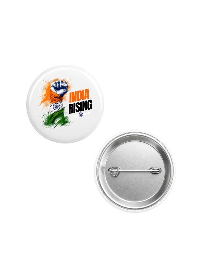 India Republic Day - Indian Round Pin-back Button Brooch Lapel Pin - India Flag Badges - Perfect for Jackets - Bags - Gifts for Independence Day - Image 1