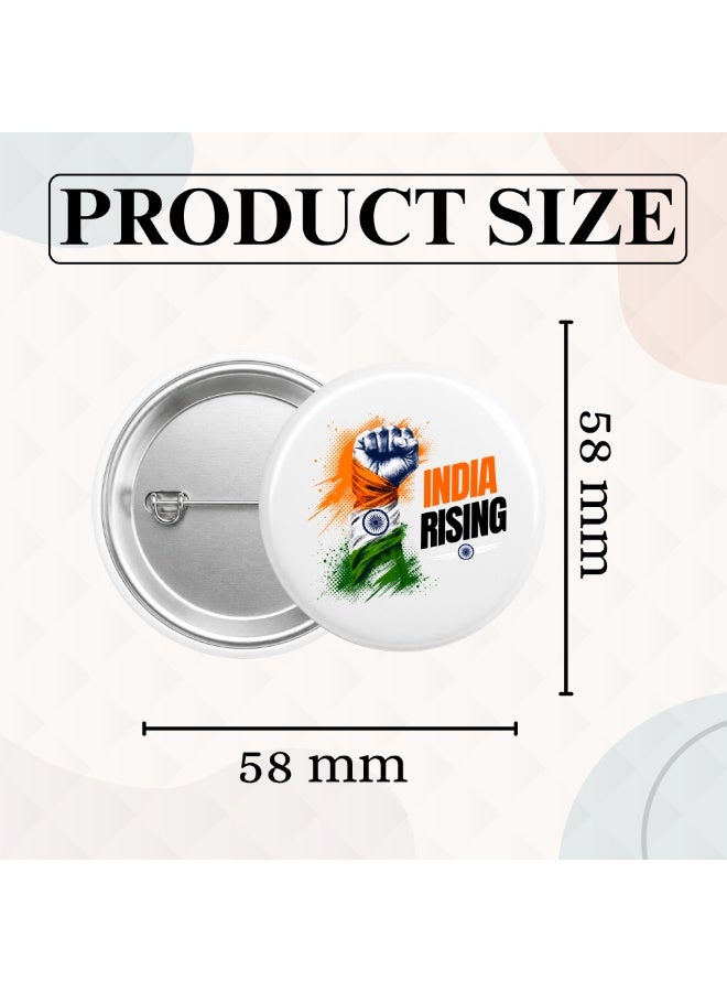 India Republic Day - Indian Round Pin-back Button Brooch Lapel Pin - India Flag Badges - Perfect for Jackets - Bags - Gifts for Independence Day - Image 5