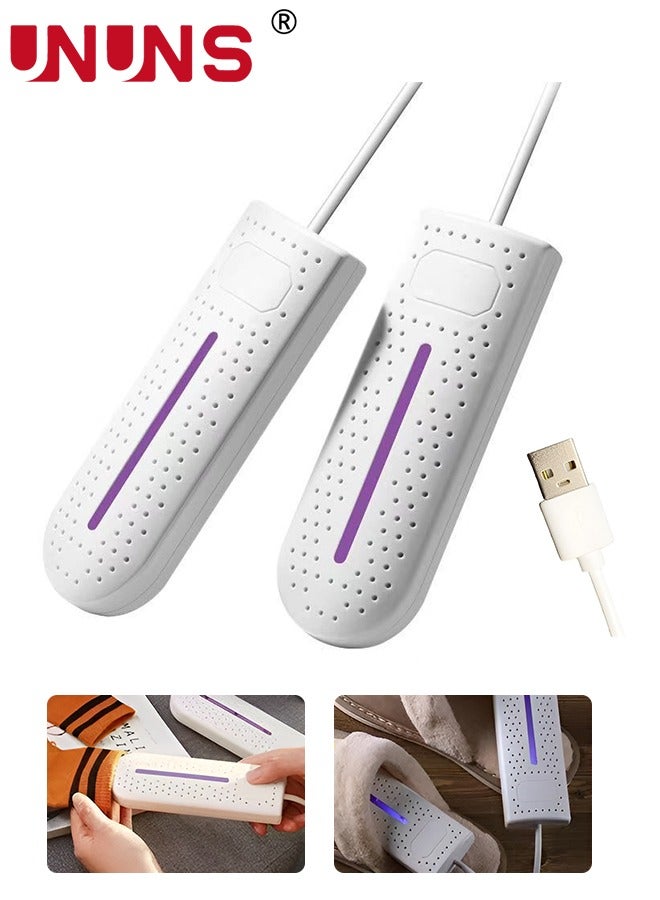 UNUNS مجفف أحذية، مجفف قفازات محمول يعمل بمنفذ USB مع ضوء الأشعة فوق البنفسجية، يزيل الروائح الكريهة ويعقم الأحذية للعائلة - Image 1