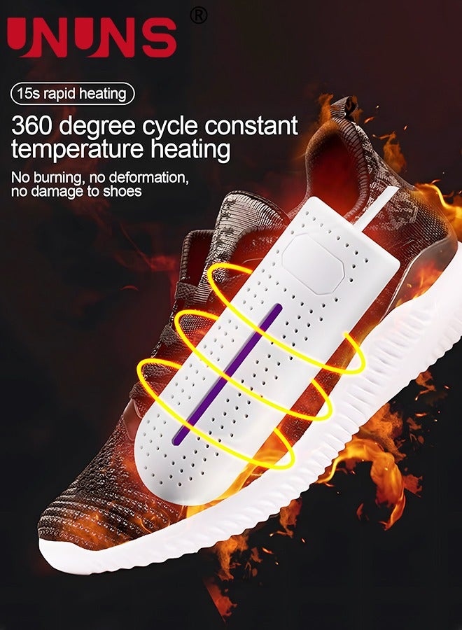 UNUNS مجفف أحذية، مجفف قفازات محمول يعمل بمنفذ USB مع ضوء الأشعة فوق البنفسجية، يزيل الروائح الكريهة ويعقم الأحذية للعائلة - Image 2