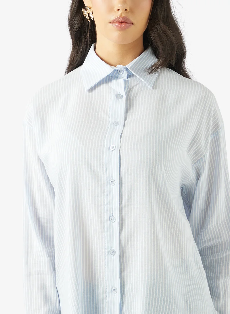 جينجر قميص مخطط بأزرار