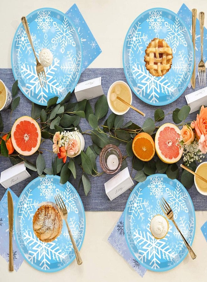 HSPAIDYP 80Pcs Snowflake Paper Plates Frozen Snowflake Party Supplies,7"Winter Snowflake Frozen Plates Disposable Chrisstma Plate for Winter Wonderland Xmas Frozen Snowflake Birthday Party Decor (white) - Image 4