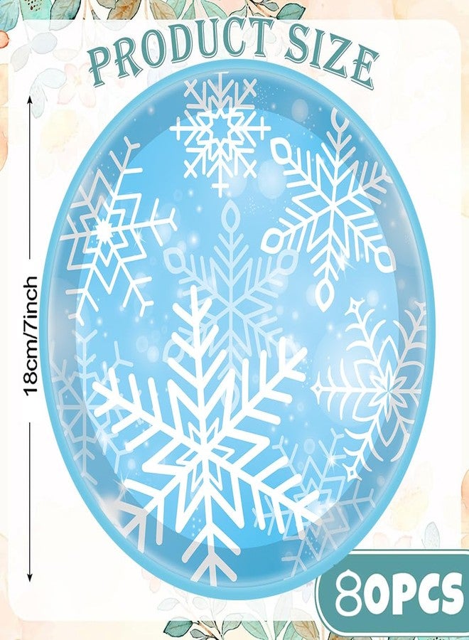 HSPAIDYP 80Pcs Snowflake Paper Plates Frozen Snowflake Party Supplies,7"Winter Snowflake Frozen Plates Disposable Chrisstma Plate for Winter Wonderland Xmas Frozen Snowflake Birthday Party Decor (white) - Image 5