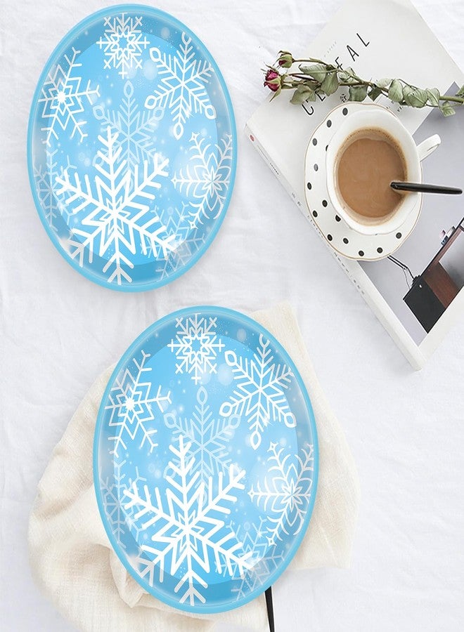 HSPAIDYP 80Pcs Snowflake Paper Plates Frozen Snowflake Party Supplies,7"Winter Snowflake Frozen Plates Disposable Chrisstma Plate for Winter Wonderland Xmas Frozen Snowflake Birthday Party Decor (white) - Image 2
