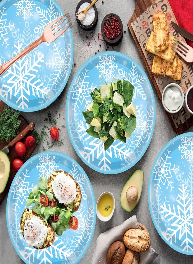 HSPAIDYP 80Pcs Snowflake Paper Plates Frozen Snowflake Party Supplies,7"Winter Snowflake Frozen Plates Disposable Chrisstma Plate for Winter Wonderland Xmas Frozen Snowflake Birthday Party Decor (white) - Image 3