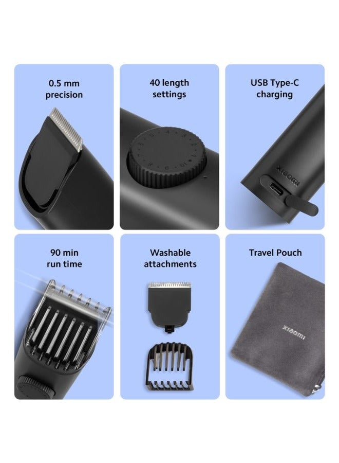 Xiaomi Beard 2C MI 2C Trimmer 90 min Runtime 40 Length Settings  (Black) - Image 3