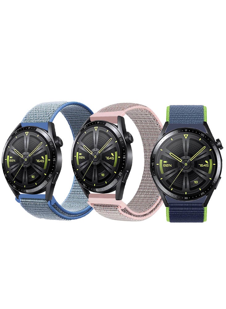Perfii 3pcs Watchband Bundle Compatible with all Samsung, Huawei, Amazfit, Fitbit and Honor with 22mm band size  - Image 1