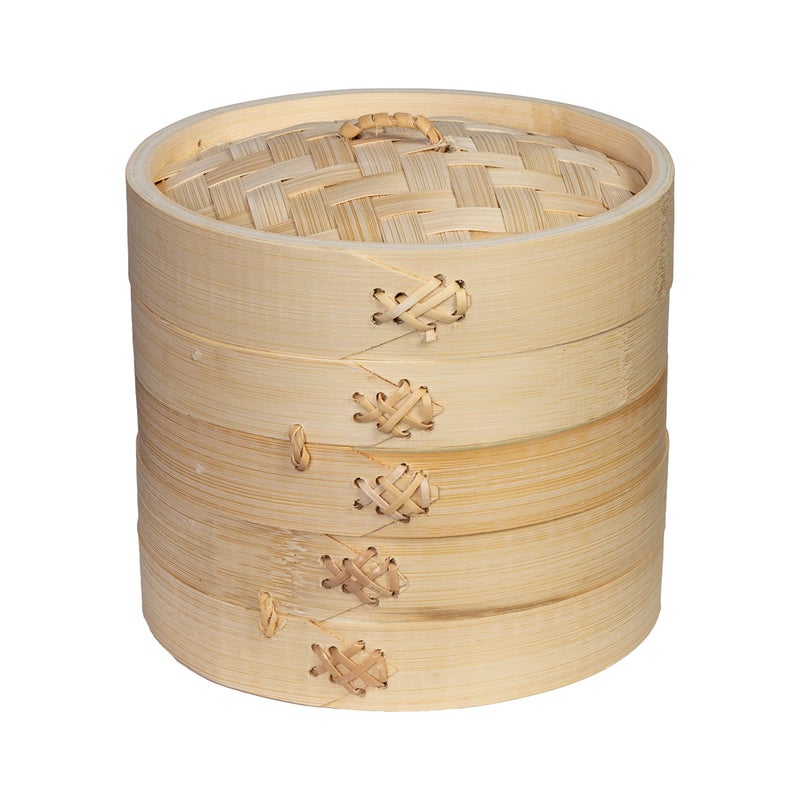 Joyce Chen 2-Tier Bamboo Steamer Baskets, 6-Inch - Image 1