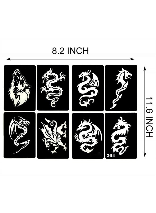 Leoars Animal Temporary Tattoo Stencils, Semi Permanent Tattoo Tattoo Stencil Fake Tattoos for Men Women Body Art, 6-Sheet - Image 2