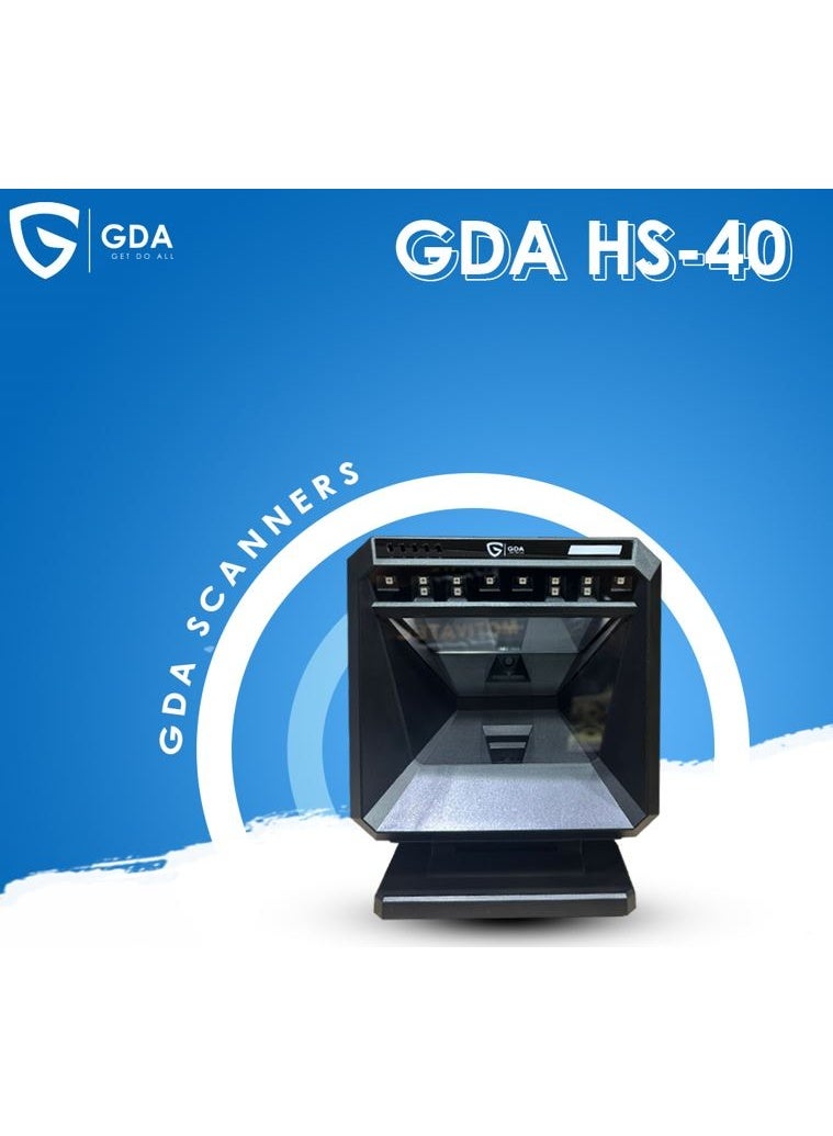 جى دى اى  ماسح باركود GDA HS40 مكتبي ثنائي الأبعاد للرموز الشريطية وQR، توصيل وتشغيل عبر USB - Image 1