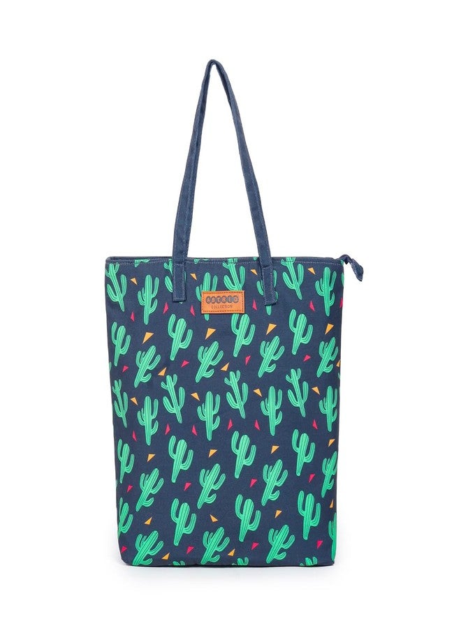 ASTRID Cactus Print Tote Bag For Girls With Zipper - Image 1