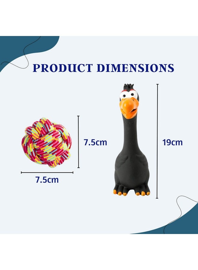 5 In 1 Squeaky And Chew Rope Dog Toy Combo - (2Knot Rope + Cotton Ball + Carrot + Corn Stick + Black Eagle) | Chewing, Playing, And Teething Toy For Small Dogs And Puppies - Image 3