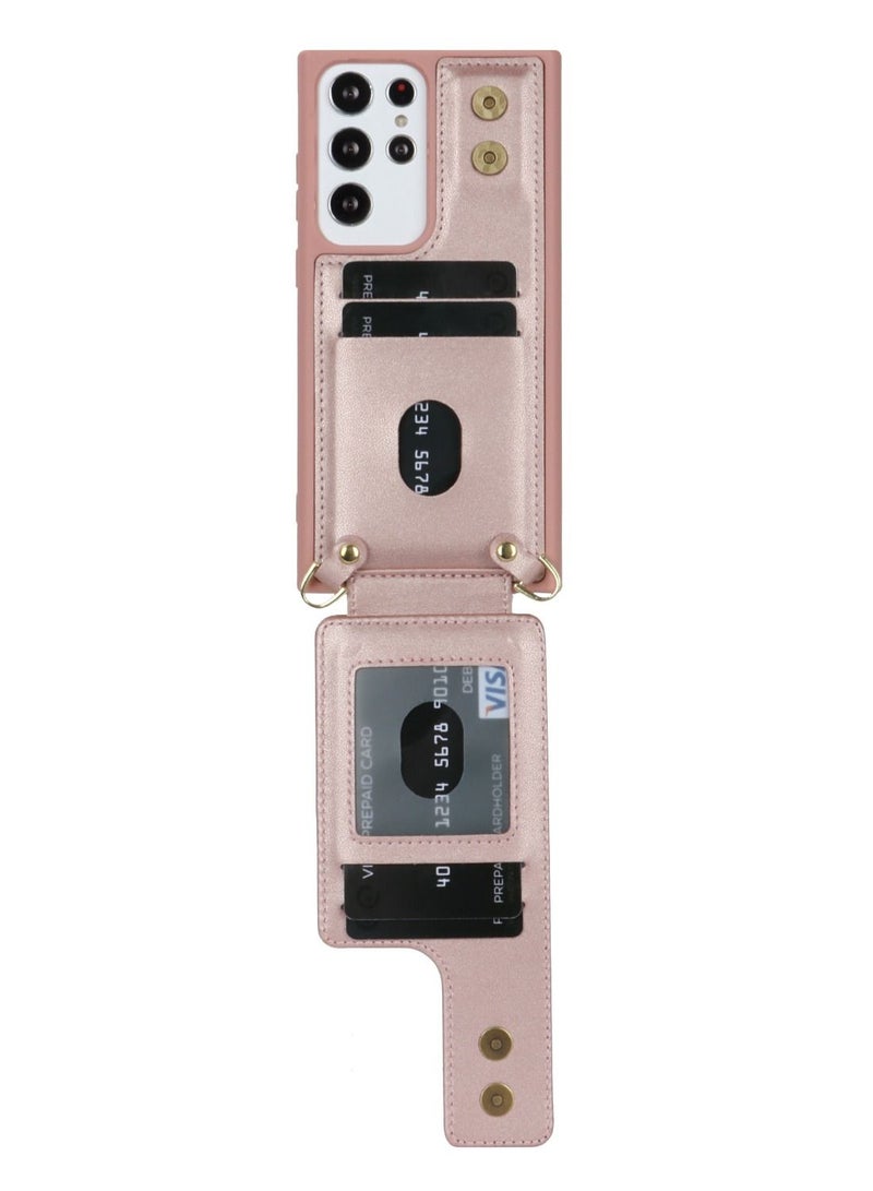 Suteni Back Cover Wristband Card Slots Leather Phone Case for Samsung - Image 3