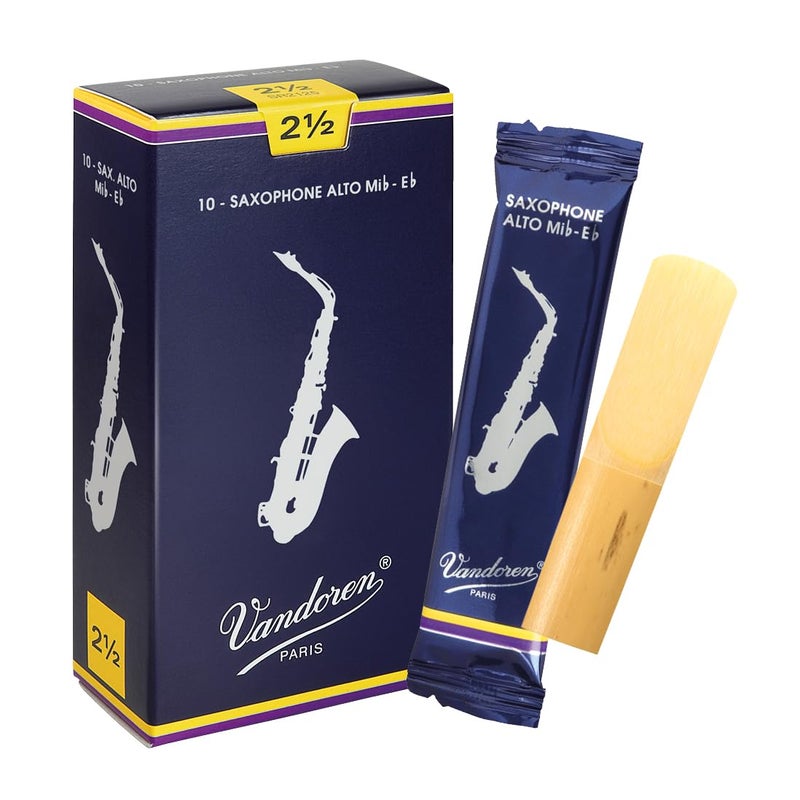 Vandoren SR2125 Alto Sax Traditional Reeds Strength 2.5; Box of 10 - Image 1