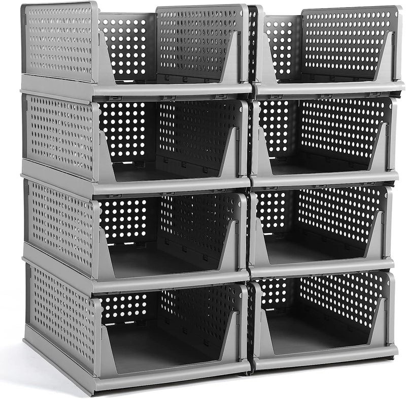 SpaceOrganizer Foldable And Stackable Closet Organizer Drawer 2PCSSMALL 3PCSLARGE Grey - Image 3