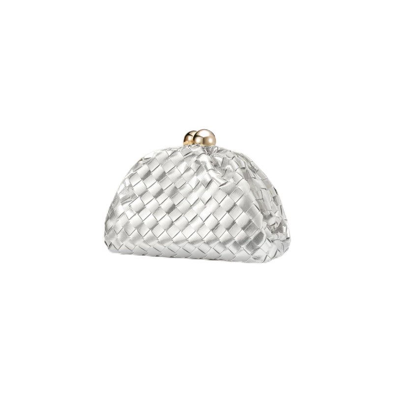 CHUNLI Dressy Woven Clutch Purses for Women Evening Wedding Formal Occasion,Dumpling Crossbody Shoulder Handbags for Women - Image 1