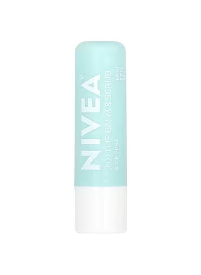 NIVEA, 2-in-1 Lip Balm & Scrub, Aloe Vera, 0.17 oz (4.8 g)