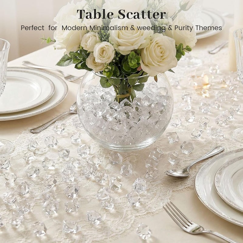 DomeStar Fake Ice, 150PCS Fake Diamonds, Plastic Diamonds Acrylic Rocks Vase Fillers for Centerpieces Wedding Party Table Scatter Food Display - Image 4