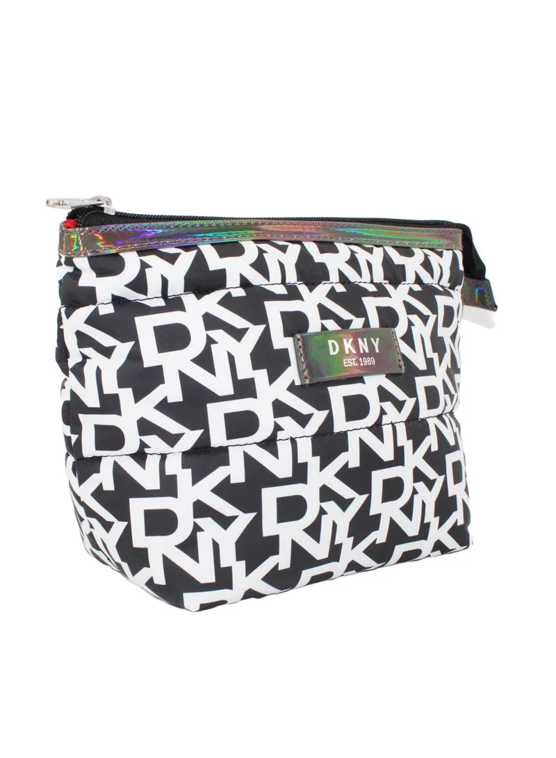DKNY DKNY Signature Puffer T Stand Cosmetic Bag, Travel Make up Bag Small, Small Lightweight Cosmetic Bag Storage Bag, Small Makeup Bag, Travel Toiletry Bag