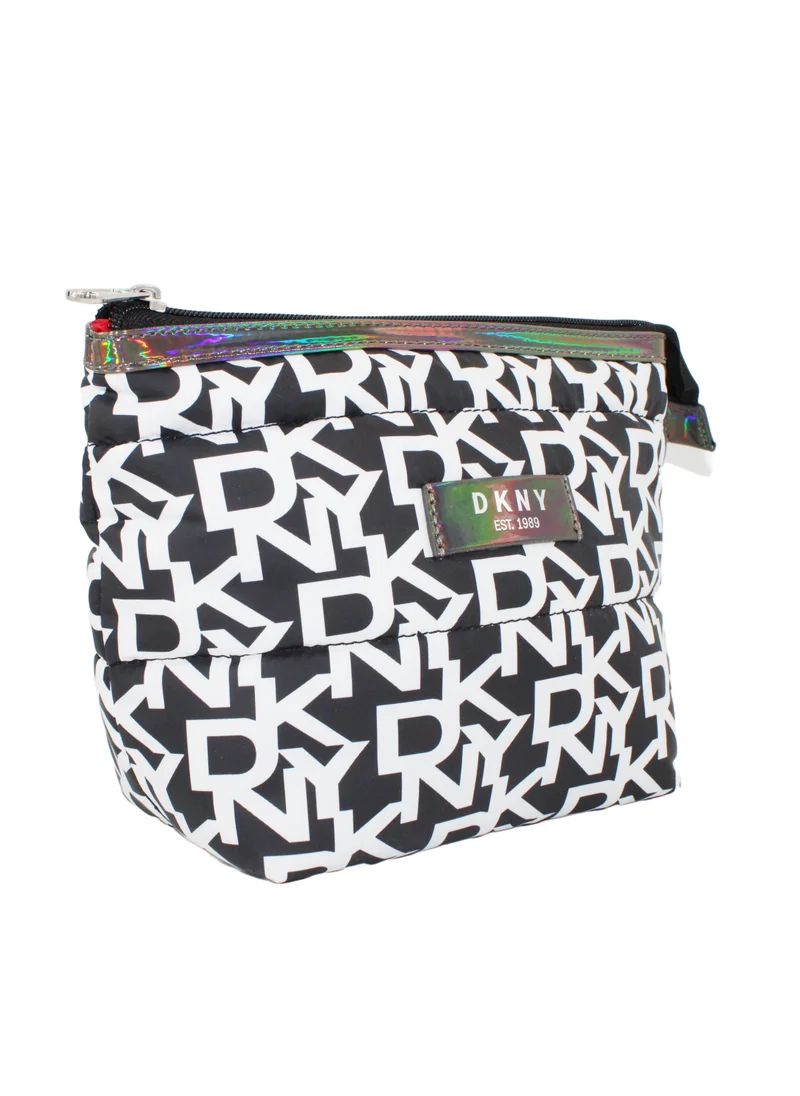 DKNY DKNY Signature Puffer T Stand Cosmetic Bag, Travel Make up Bag Small, Small Lightweight Cosmetic Bag Storage Bag, Small Makeup Bag, Travel Toiletry Bag