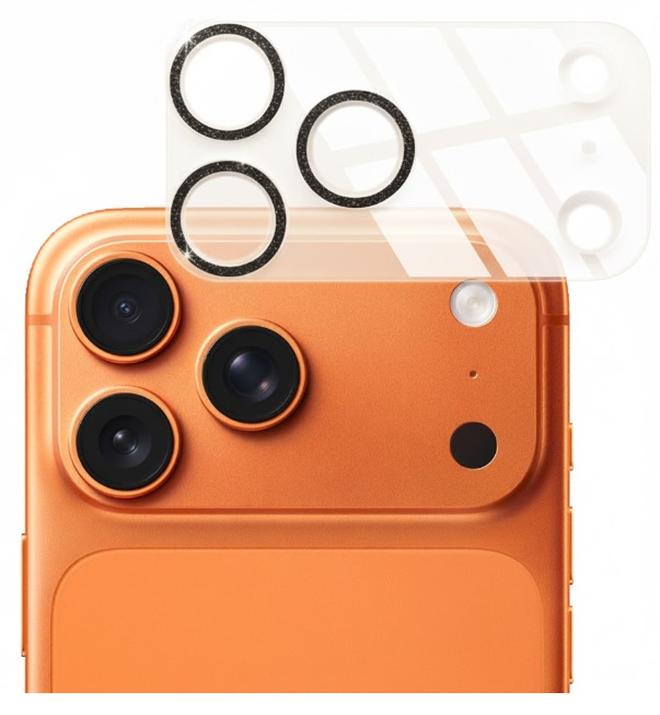 Camera Lens Protector Ultra HD Clear for iPhone 17 Pro Max, Anti-Scratch, Easy Installation, Sparkle and flash, No-Residue Adhesive, Compatible with Most Cases, Ultra-thin Tempered Glass, 1 Pack - Black with glitter - Image 1