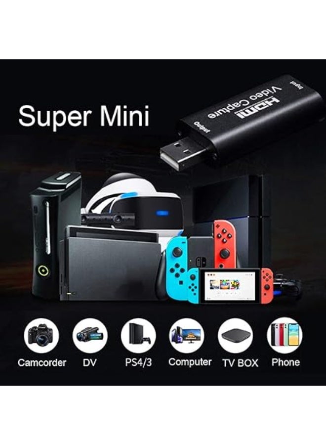 محول التقاط فيديو HDMI إلى USB 2.0 بدقة 1080P مع دعم إدخال 4K، جهاز تسجيل وبث مباشر للألعاب والفيديو على الشاشة بسهولة - Image 1