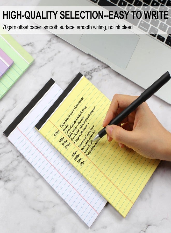 Utron 6 PCS Small Legal Pads 5x8 Colorful, Narrow Ruled Small Note Pads 5x8, Micro Perforated Writing Pad, College Ruled Legal Notepads 5x8 for Study, Office, To-Do Lists(30 Sheets/Small Notepad) - Image 5
