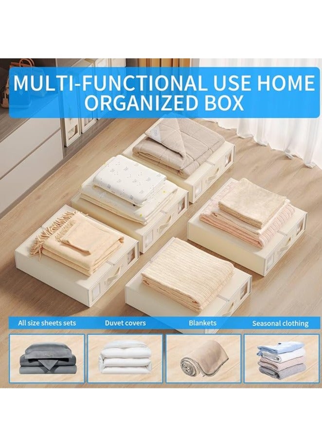 Arabest 1 Pack Bed Sheet Organizer, Foldable Linen Closet Organizers and Storage, Bedsheet Organizers with Window, Bedding Organizer Storage for Sheet, Pillow and Duvet Cover, White - Image 2