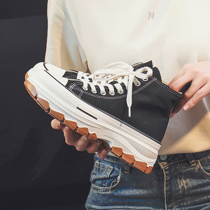 High-Top Canvas Women Sneakers Retro 2024 Spring White - Image 4