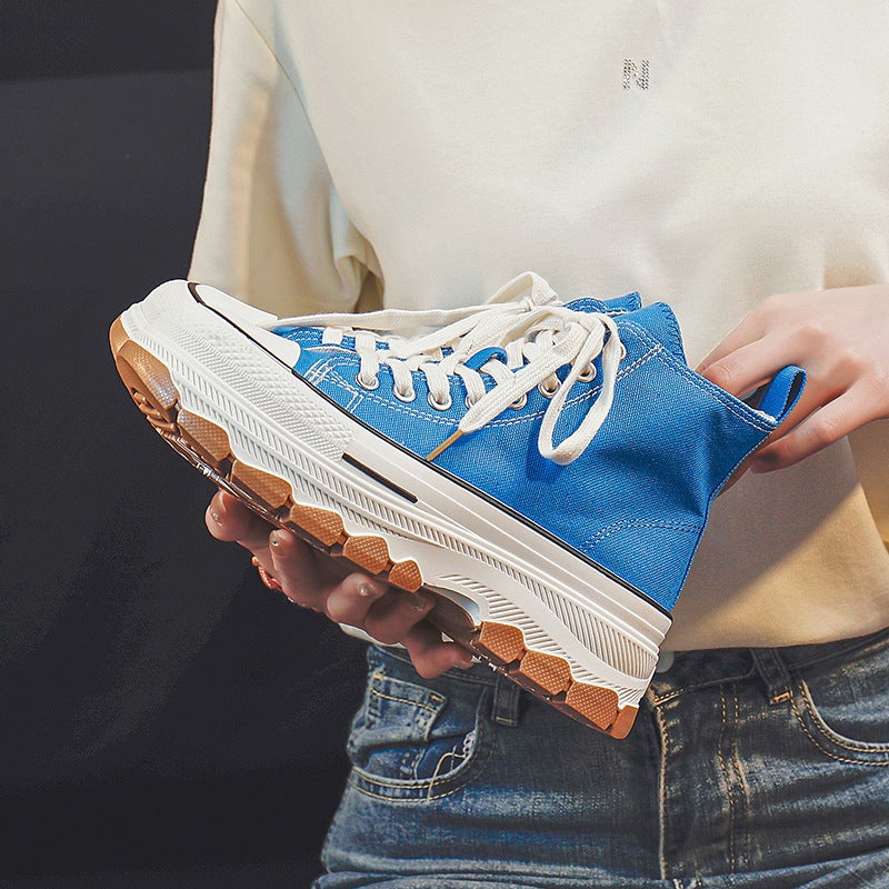 High-Top Canvas Women Sneakers Retro 2024 Spring White - Image 2