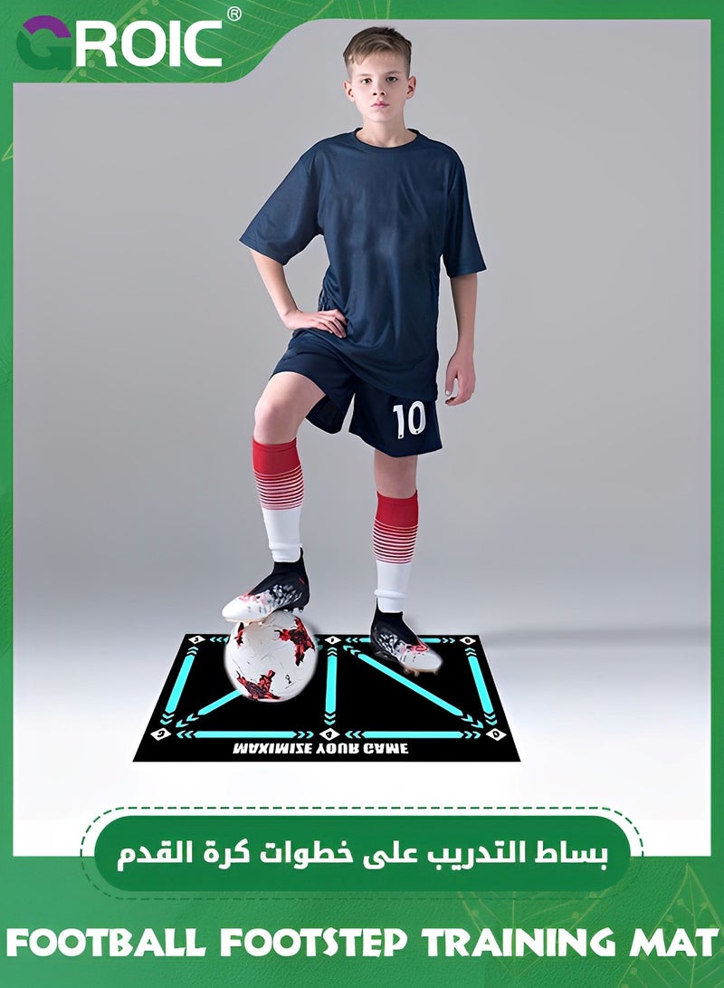 GROIC Football Footstep Training Mat, Soccer Training Mat, Agility Soccer Footstep Training Mat, Soccer Train Mat Non-Slip Silent Equipment for All Ages to Improve Speed, Strength, Coordination (90*60cm) - Image 3