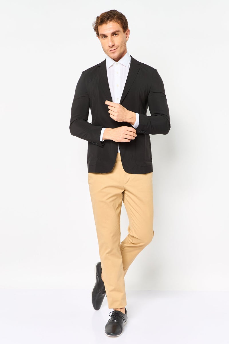 SELECTED Men Regular Fit Brand Logo Casual Blazer, Black - Image 2